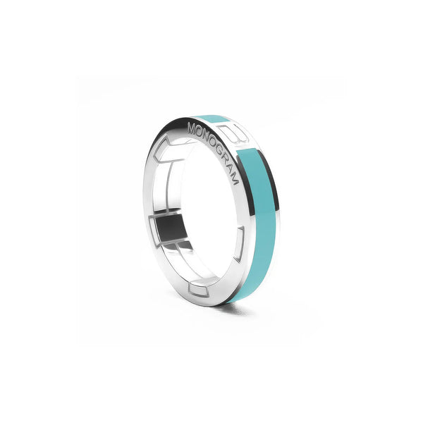 Anello Monogram Mono - Cyan