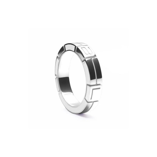 Anello Monogram Verso - Deep White