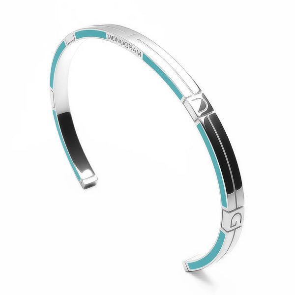 Bracciale Monogram Verso - Cyan