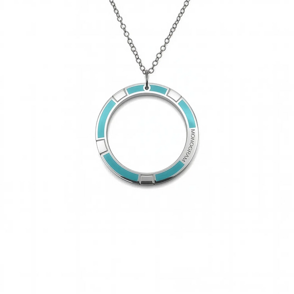 Ciondolo Monogram Verso - Cyan